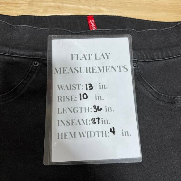 Spanx Skinny Jeans Women's S Black Distressed Jeggings Raw Hem Casual Capsule - Picture 10 of 10